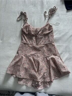 Princess Polly Floral Cream Pink Playsuit Romper